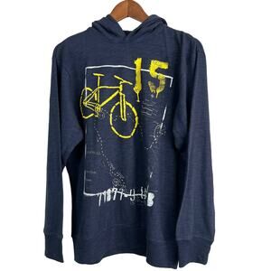 Gap Kids Sweatshirt Mixed MEdia Bicycle Print Embroidered Map - XXL